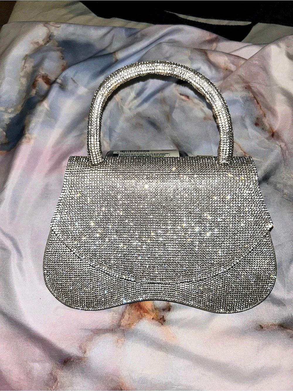 Crystal Embellished Clutch in Silver Like New